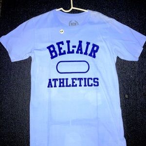 Will Smith, BEL~AIR Original gym logo tee, heat reactive blue, color- baby blue